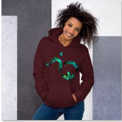 Hoodie for Girls-black, white, blue, pink, grey. Aquarius Star Sign. WickedYo.
